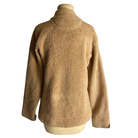 Minimalist Cozy Sherpa Fleece Zip Jacket Beige Neutral Calvin Klein M - Picture 7 of 7